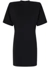Pinko Mini Dress With Padded Shoulders And Strap In Black