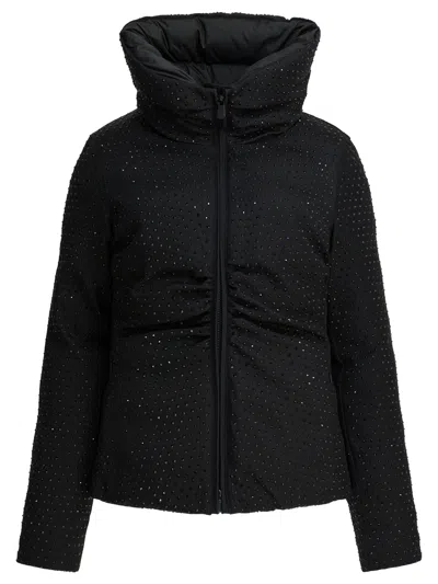 Pinko Black Nita Down Jacket Frontal Zip Closure