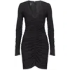 Pinko Black Nylon Dress In Black