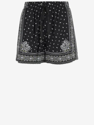 PINKO BLACK PAISLEY-PRINT SHORTS