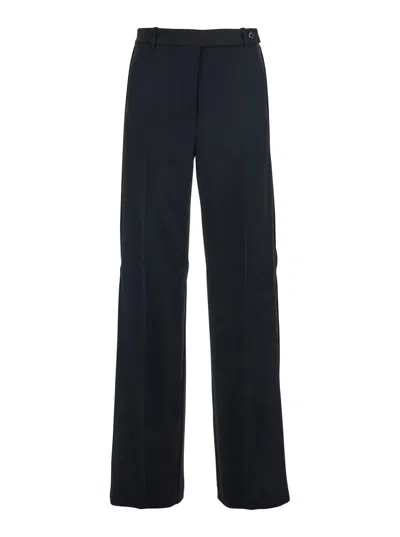 PINKO BLACK PANTS WITH PLEATED DETAILS AND BELT LOOPS IN TECH FABRIC STRETCH WOMAN