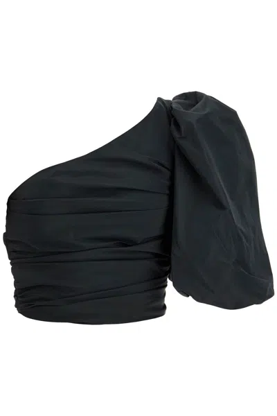 PINKO BLACK POLYESTER OFF SHOULDER CROP TOP