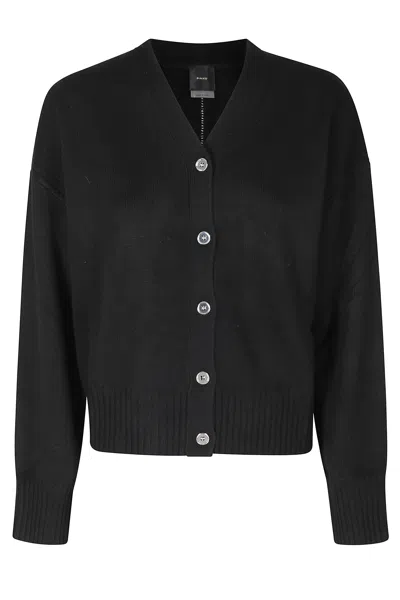 Pinko Black Relaxed-fit Wool-cashmere Cardigan