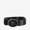 Pinko Black Belt With Logo Plaque Closure In Leather Woman In Gold