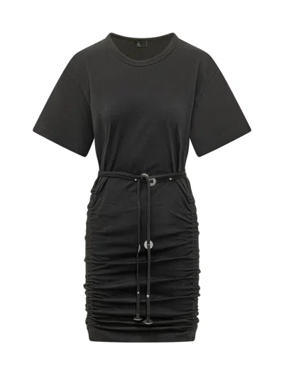 Pinko Black Round Neck Mini Dress