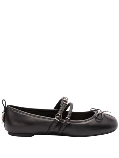 PINKO PINKO BLACK ROUNDED TOE FLATS