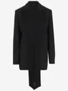 Pinko Black Sash Blazer In Black