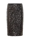Pinko Pappacieca Pencil Skirt With Sequins In Black