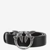Pinko Black Silver Logo Buckle Belt In Black