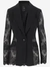 Pinko 'gruccone' Blazer Semi-trasparent With Black Lace In Black