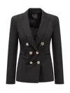Pinko Black Solid Shawl Lapel Blazer In Black