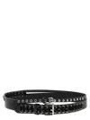 Pinko Ceinture En Cuir Effet Double De 4 Cm Avec Détail De Laçage In Black