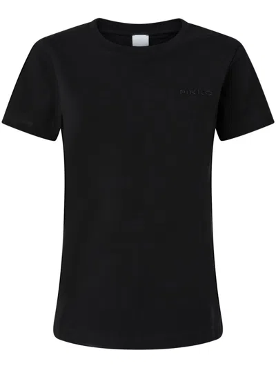PINKO BLACK 'START' T-SHIRT WITH SHORT SLEEVES