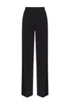 Pinko Black Pants With Pleated Details And Belt Loops In Tech Fabric Stretch Woman In Black