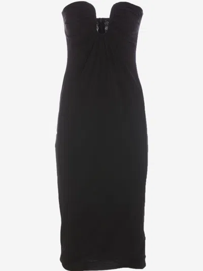 PINKO BLACK STRAPLESS DRESS