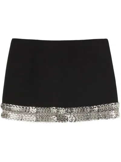 Pinko Eliot Crepe Embellished Mini Skirt In Black