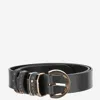 Pinko Black Studded Keeper Solid Belt In Black