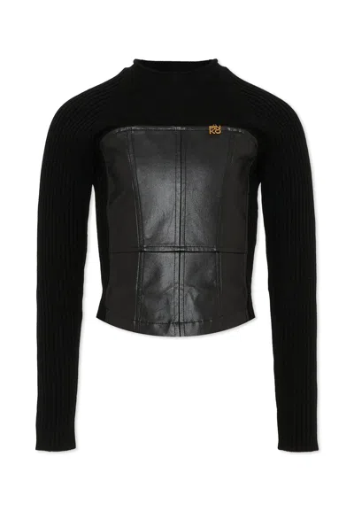 Pinko Kids' Black Sweater For Girl With Logo
