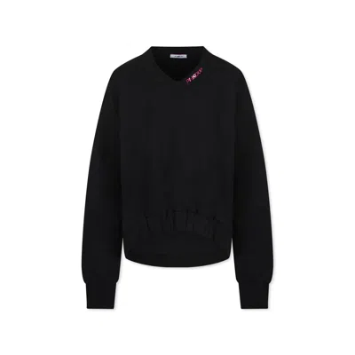 Pinko Kids' Black Sweatshirt For Girl With Logo