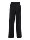 Pinko Black Tailored Trousers With Front Pleats In Cotton Woman In Black