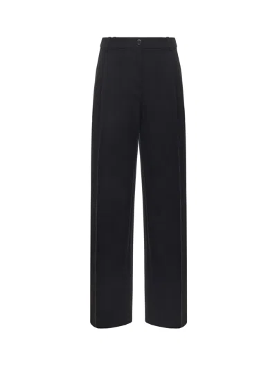 Pinko Black Tailored Trousers With Front Pleats In Cotton Woman