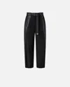 Pinko Black Trousers In Technical Canvas With Coated Fabric Details In Black
