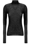 Pinko Long-sleeved Turtleneck Top In Black