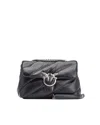 Pinko Black/silver Quilted Love Puff Maxi Bag In Z99o