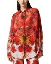 Pinko Shirt With Red Flower And Check Print