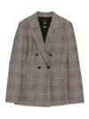 Pinko Double-breasted Tailored Jacket With Plaid Pattern In Multi