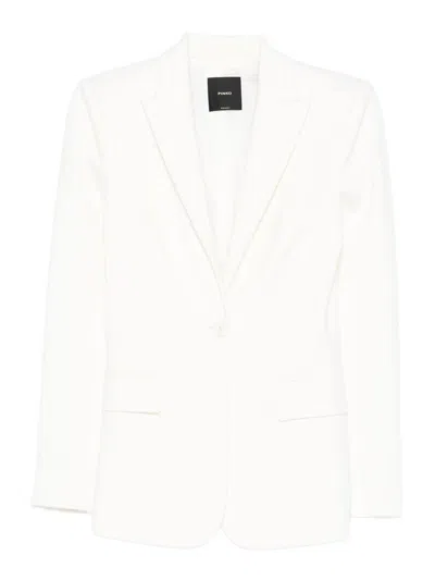 Pinko Tailored White Jacket With Notched Lapel