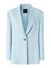Pinko 'faraona' Light Blue Single-breasted Jacket With Peak Revers
