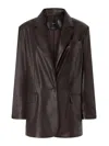 Pinko Single-breasted Blazer In Brown