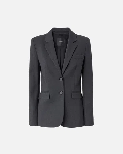 Pinko Single-breasted Blazer With Structured Shoulders In Grey - Crow
