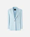 Pinko 'faraona' Light Blue Single-breasted Jacket With Peak Revers In Crystal Blue