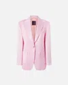 Pinko Single-breasted Slub Satin Blazer In Mauve Ch. Luna