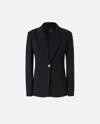 Pinko New Signum Single-breasted One Button Jacket In Noir Limousine
