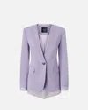 Pinko Blazer Elegante In Lino E Organza Di Seta In Viola Gesso