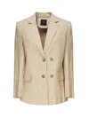 Pinko Blazer In Canvas With Buttons In Beige