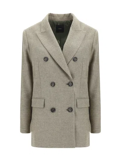 Pinko Tenaglia Double-breasted Wool Blazer In Brown