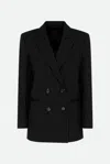 Pinko Blazer Nero Gessato In Black