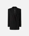 Pinko Oversized Blazer With Rhinestones In Black