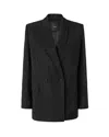 Pinko Blazer Oversize Con Strass Nero In Black