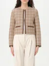Pinko Checked Jacket In Beige