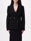 Pinko Tailored Black Double-breasted Jacket In Black