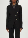 Pinko Asymmetric Tailored Blazer With Gold Buttons And Structured Shoulders In Black