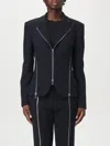 Pinko Zipped Crepe Notch-lapel Blazer In Schwarz