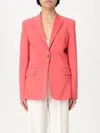 Pinko Single-breasted Scuba Jacket With Peaked Lapels In Coral