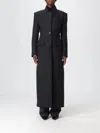 Pinko Tailored Long Coat Notch Lapel In Black