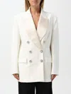 Pinko Stylish Button-up Jacket With Appliqué Detailing For Women In Weiss